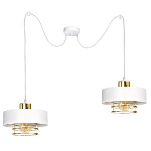 Lampa sufitowa pająk Maya 2 biały ze złotem, srebrem lub miedzią  2252BZ 