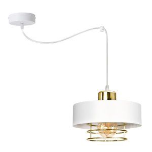 Lampa sufitowa pająk Maya 1 biały ze złotem, srebrem lub miedzią 2251BZ 