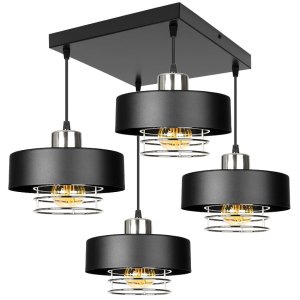 Lampa sufitowa 4 Maya 2254-CS czarna ze srebrem