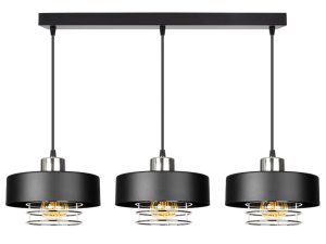 Lampa sufitowa loftowa 3 Maya 2253/2-CS czarna ze srebrem