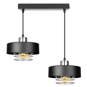 Lampa sufitowa 2 Maya 2257-CS czarna ze srebrem