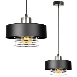 Lampa sufitowa z 1 kloszem Maya 2251/2-CS czarna ze srebrem