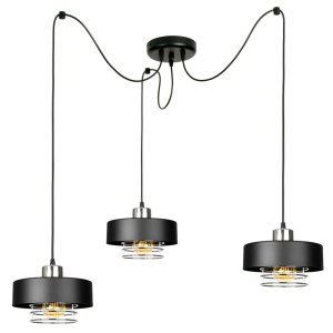 Lampa sufitowa pająk Maya 3 czarna ze srebrem 2253CS