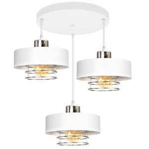 Lampa sufitowa 3 Maya 2256-BS biała ze srebrem