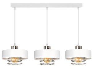 Lampa sufitowa loftowa 3 Maya 2253/2-BS biała ze srebrnym