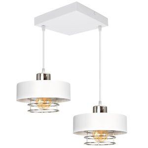 Lampa sufitowa 2 Maya 2258-BS biała ze srebrem