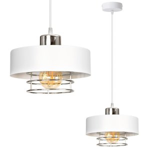 Lampa sufitowa z 1 kloszem Maya 2251/2-BS biała ze srebrem