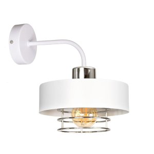 Lampa ścienna 1 klosz Maya 2259-BS biała ze srebrem