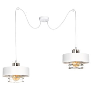 Lampa sufitowa pająk Maya 2 biały ze srebrem 2252BS