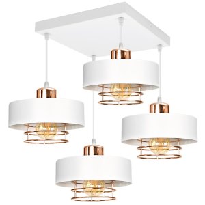 Lampa sufitowa 4 Maya 2254-BM biała z miedzią