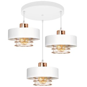 Lampa sufitowa 3 Maya 2256-BM biała z miedzią