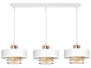 Lampa sufitowa loftowa 3 Maya 2253/2-BM biała z miedzią