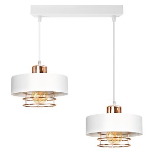 Lampa sufitowa 2 Maya 2257-BM biała z miedzią