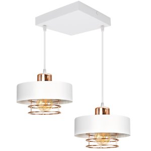 Lampa sufitowa 2 Maya 2258-BM biała z miedzią