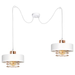 Lampa sufitowa pająk Maya 2 biały z miedzią 2252BM