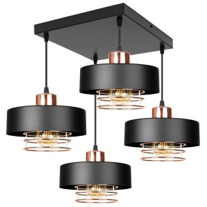 Lampa sufitowa 4 Maya 2254-CM czarna ze miedzią