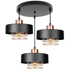 Lampa sufitowa 3 Maya 2256-CM czarna ze miedzią