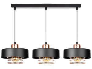 Lampa sufitowa loftowa 3 Maya 2253/2-CM czarna z miedzią