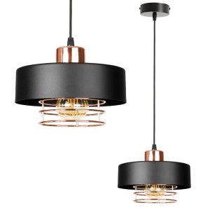 Lampa sufitowa z 1 kloszem Maya 2251/2-CM czarna z miedzią