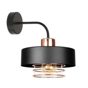 Lampa ścienna 1 klosz Maya 2259-CM czarna z miedzią