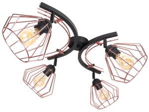 Lampa sufitowa druciana 4 Nela MIEDŹ 2404-CM LOFT LED regulacja  