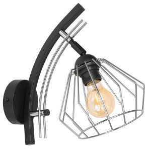 Lampa ścienna druciana 1 Nela Silver 2407-CS LOFT LED regulacja    