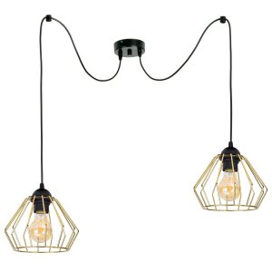 Lampa wisząca sufitowa pająk Kali Gold Typ:1202kz czarna ze złotem (1)