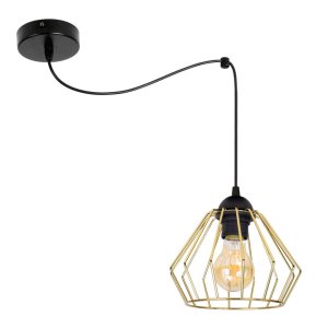 Lampa wisząca sufitowa pająk Kali Gold Typ:1201kz czarna ze złotem (1) (1)