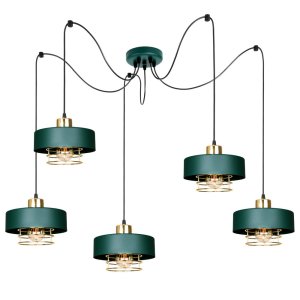 Lampa sufitowa pająk Maya  5 zielony ze złotem, srebrem lub miedzią 2250-GG 