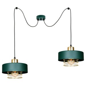 Lampa sufitowa pająk Maya 2 zielony ze złotem, srebrem lub miedzią 2252-GG