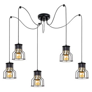 Lampa sufitowa pająk 5 Pablo 3450-CZ czarna ze złotem