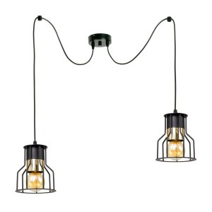 Lampa sufitowa pająk 2 Pablo 3452-CZ czarna ze złotem