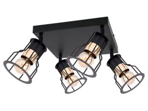 Lampa sufitowa 4 Pablo 3464-CZ czarna ze złotem na przegubach