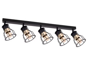 Lampa sufitowa 4 Pablo 3465-CZ czarna ze złotem na przegubach