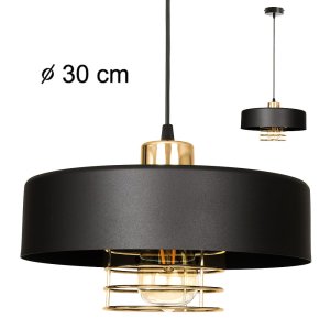 Lampa sufitowa z 1 kloszem fi 30 cm, Maya 2251/3-Z czarna ze złotem 
