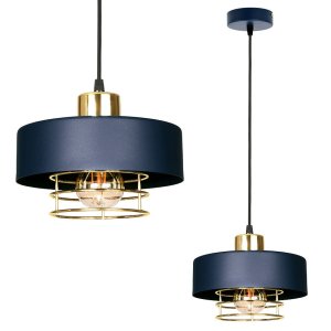 Lampa sufitowa z 1 kloszem Maya 2251/2-GZ granatowy ze złotem, srebrem lub miedzią 