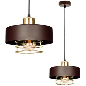 Lampa sufitowa z 1 kloszem Maya 2251/2-BRZ brązowa ze złotem