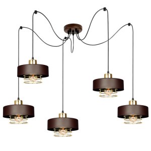 Lampa sufitowa pająk Maya  5 brązowy ze złotem 2250-BRZ