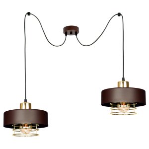 Lampa sufitowa pająk Maya 2 brązowy ze złotem 2252-BRZ