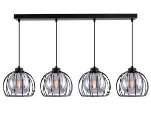Lampa 4 sufitowa Paloma 4455-CS czarna ze srebrnym szkłem