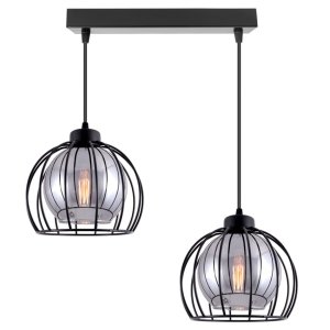 Lampa 2 sufitowa Paloma 4457-CS czarna ze srebrnym szkłem