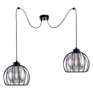Lampa sufitowa pająk Paloma 2 czarny ze srebrnym szkłem 4452-CS