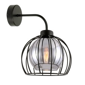 Lampa ścienna kinkiet Paloma 1 czarny ze srebrnym szkłem 4459-CS 