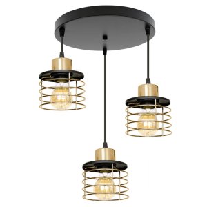 Lampa sufitowa 3 Kaya 2286-Z czarna ze złotem