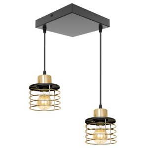 Lampa sufitowa 2 Kaya 2288-Z czarna ze złotem