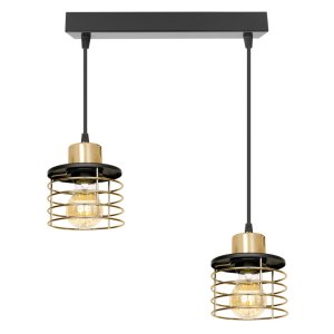 Lampa sufitowa 2 Kaya 2287-Z czarna ze złotem