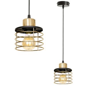 Lampa sufitowa 1 Kaya 2281/2-Z czarna ze złotem