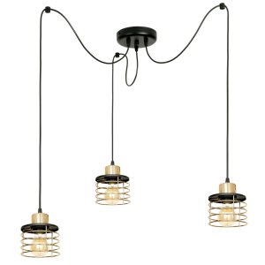 Lampa sufitowa pająk Kaya 3 czarny ze złotem 2283-Z