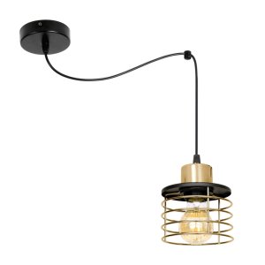 Lampa sufitowa pająk Kaya 1 czarny ze złotem 2281-Z