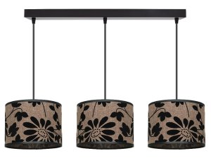 Lampa sufitowa Zaya 1753/2 abażury czarny zamsz na lnie